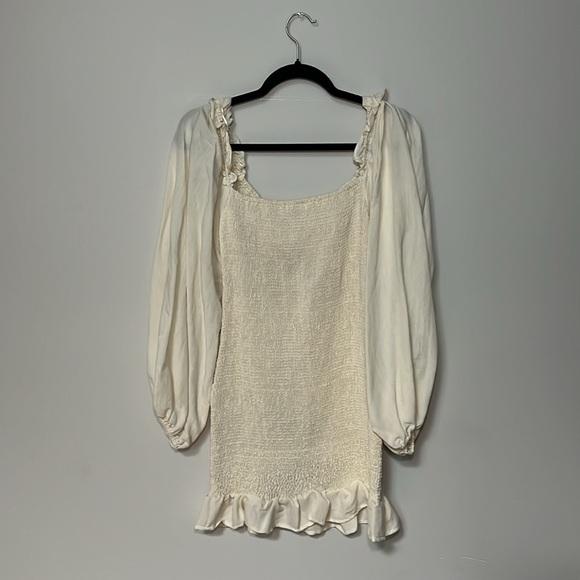 Cream Colored Mini Dress - Picture 2 of 6